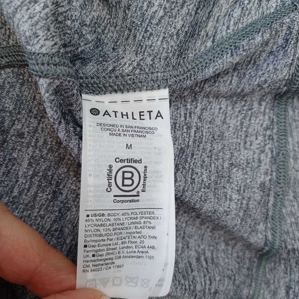 Athleta Tank Top Pacifica Illume UPF Gray Fitted 1/4 Zip Womens Medium NEW - Picture 9 of 13
